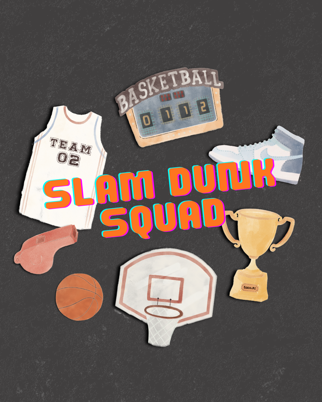 Slam Dunk Squad Reusable Sticker Pack