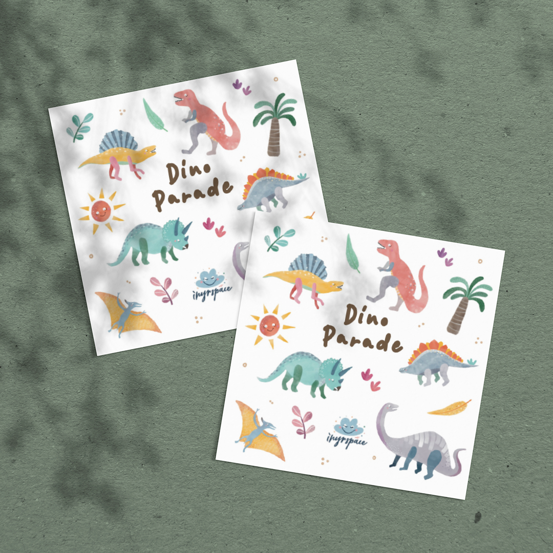 Dino Parade Temporary Tattoo
