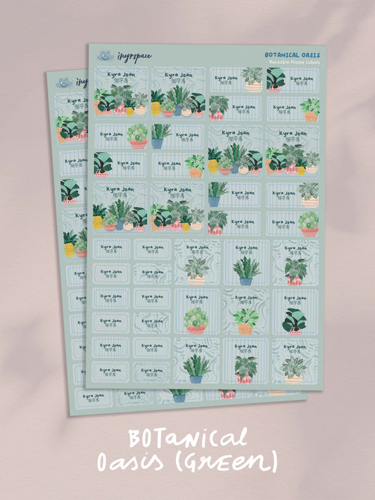 Botanical Oasis Name Labels