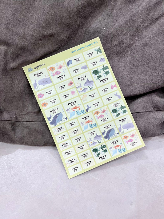 Underwater Adventure Name Labels