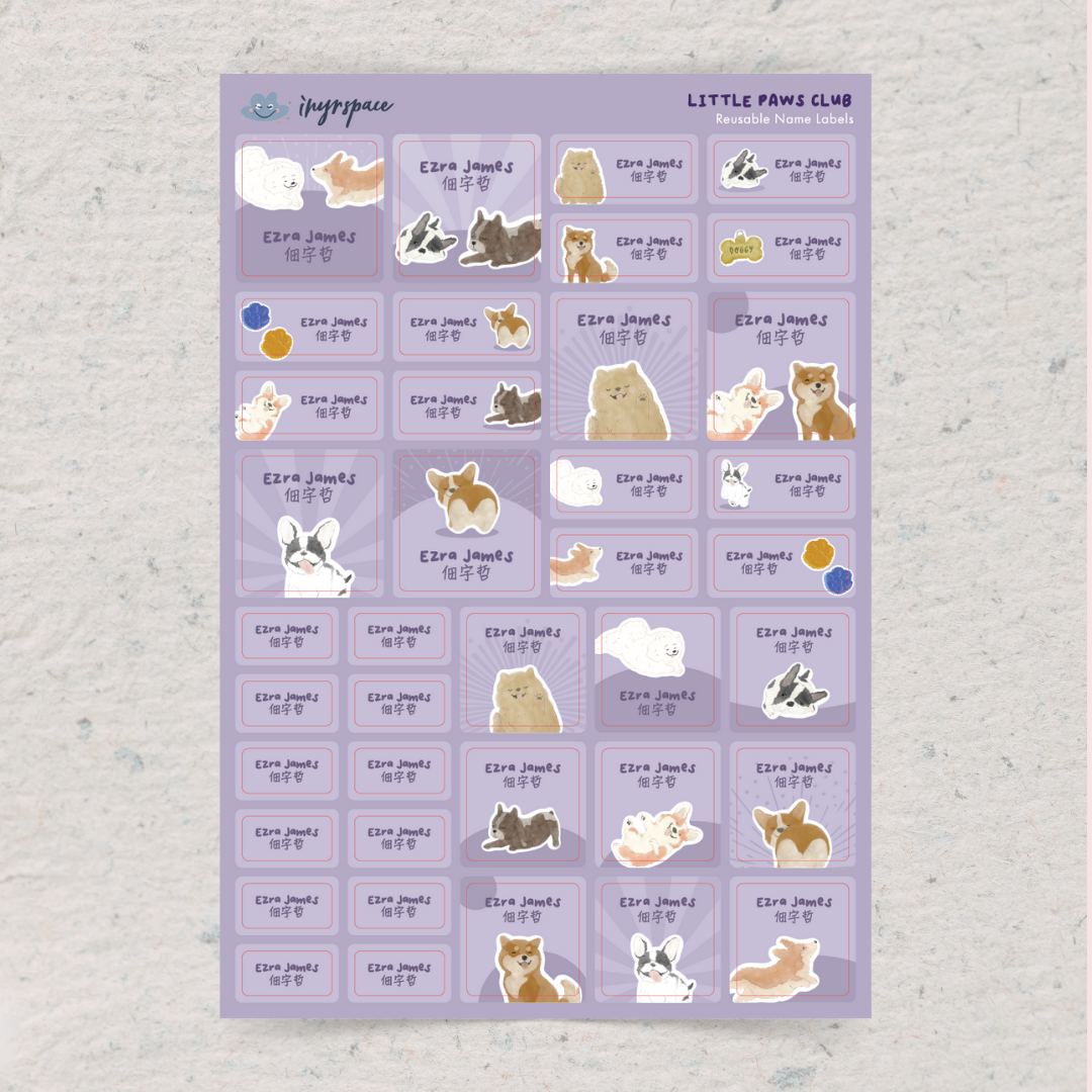 Little Paws Club Name Labels