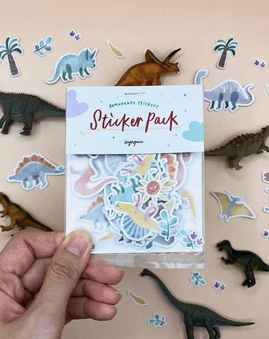 Dino Parade Reusable Sticker Pack